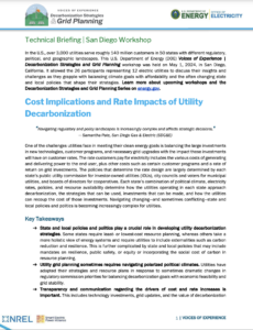 Cost Implications and Rate Impacts of Utility Decarbonization